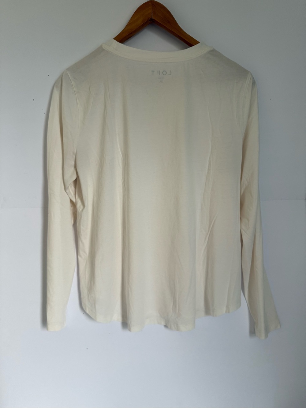 XL-LOFT -Cream Long-Sleeve Everyday Tee - Picture 5 of 5